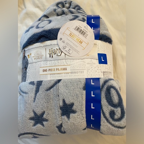 New! Harry Potter Plush Onesie Hooded Pajama Sleepwear- Large - Picture 2 of 7